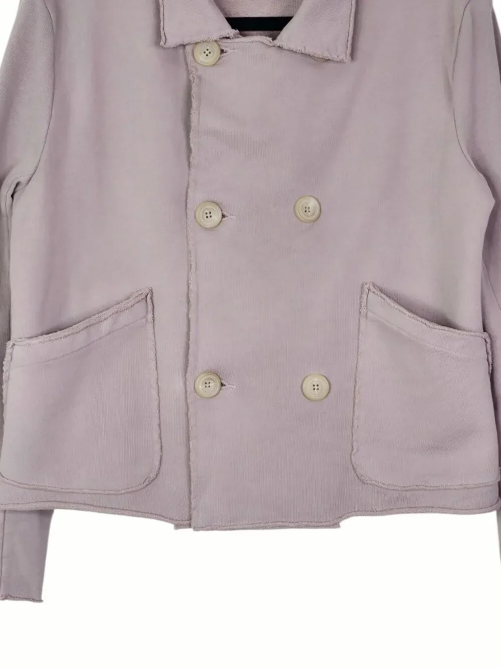 Frank & Eileen Mini Belfast Jacket Biscotti Triple Fleece Cropped Sweatshirt S